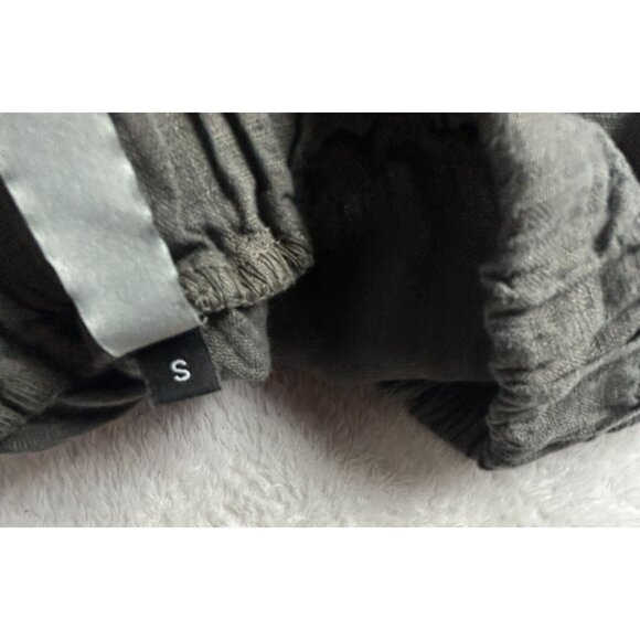 Cynthia Ashby Womens Polka Dot Linen Cropped Wrap Pants Small Gray Pockets New - Picture 4 of 11